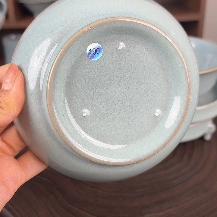 杯子天青釉汝窑盘二级品特价190
