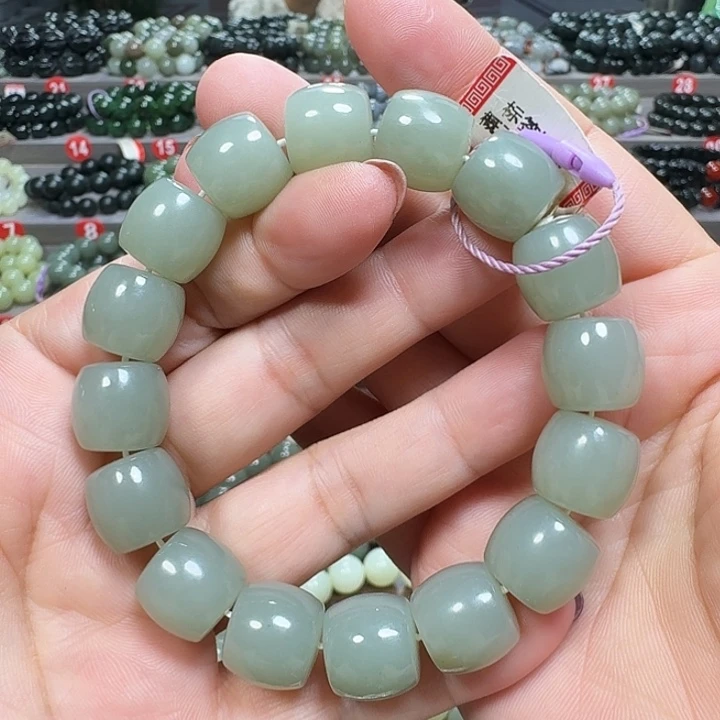 未镶嵌手链和田玉新疆且末蓝直切卡14