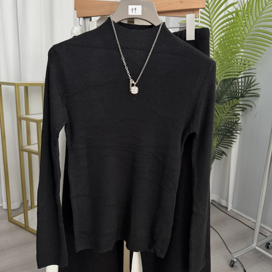 半高领一线成衣常规羊毛衫秋季女装打底衫长袖百搭女士黑色秋冬