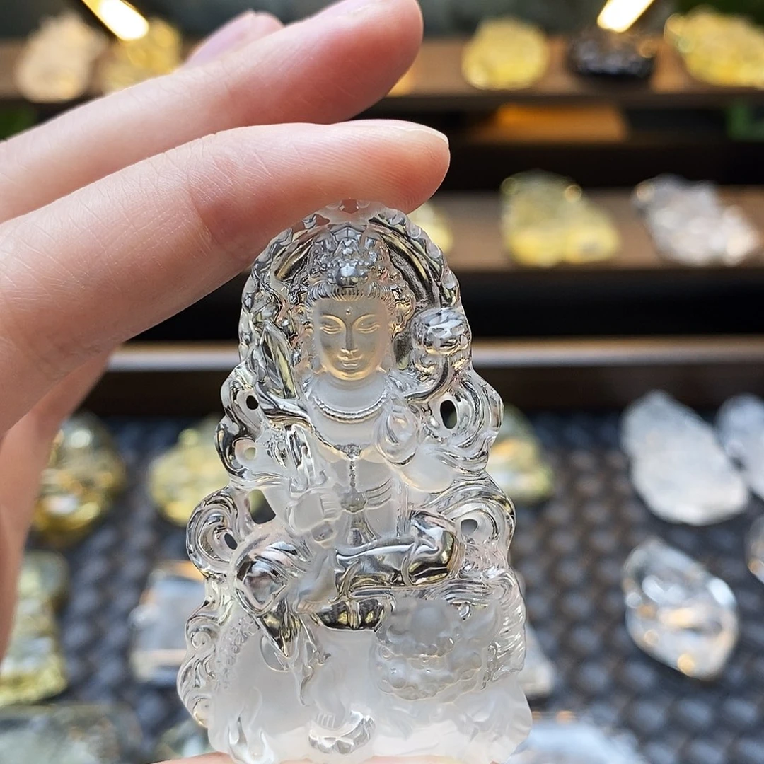 清***允水晶颈饰未镶嵌文殊菩萨
