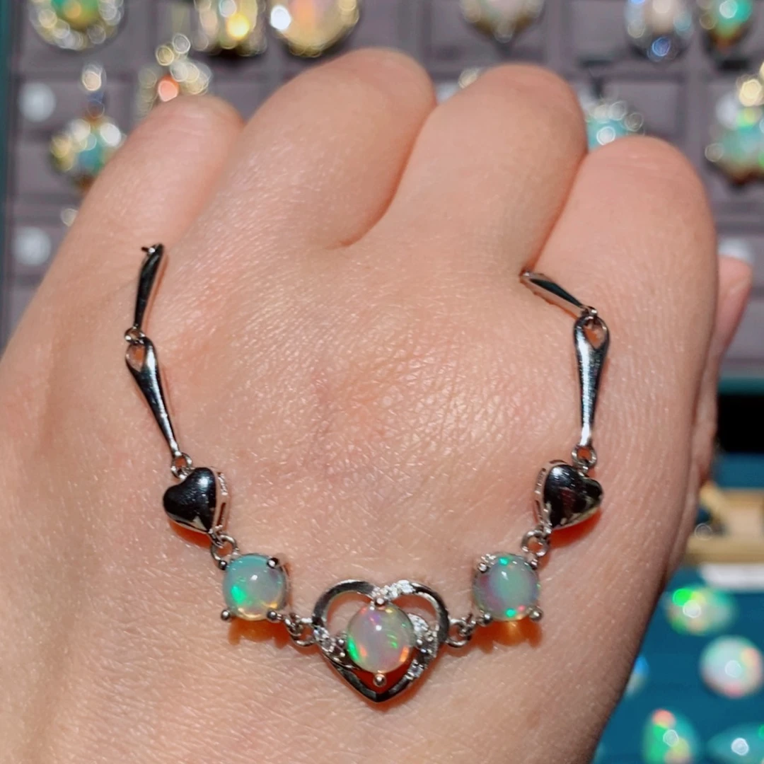 欧泊欧泊手链银S925镶嵌