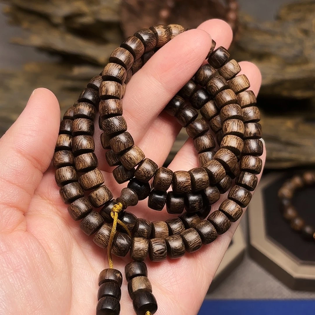 沉香手串越南富森红土瘤疤0.6×0.8×108