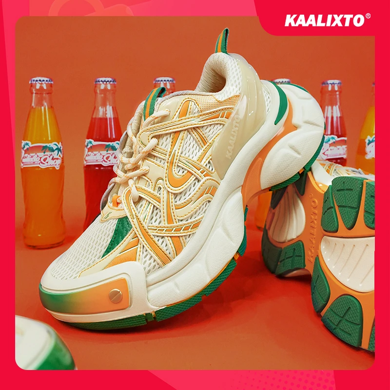 【经典款】Kaalixto米橙色跑鞋老爹鞋国潮经典防滑正品时尚