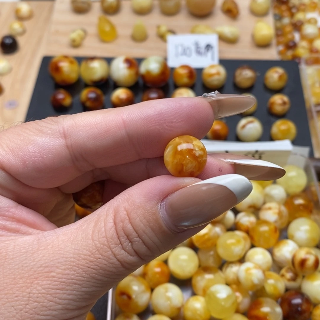 桔***酸琥珀未镶嵌珠宝奇石蜜蜡