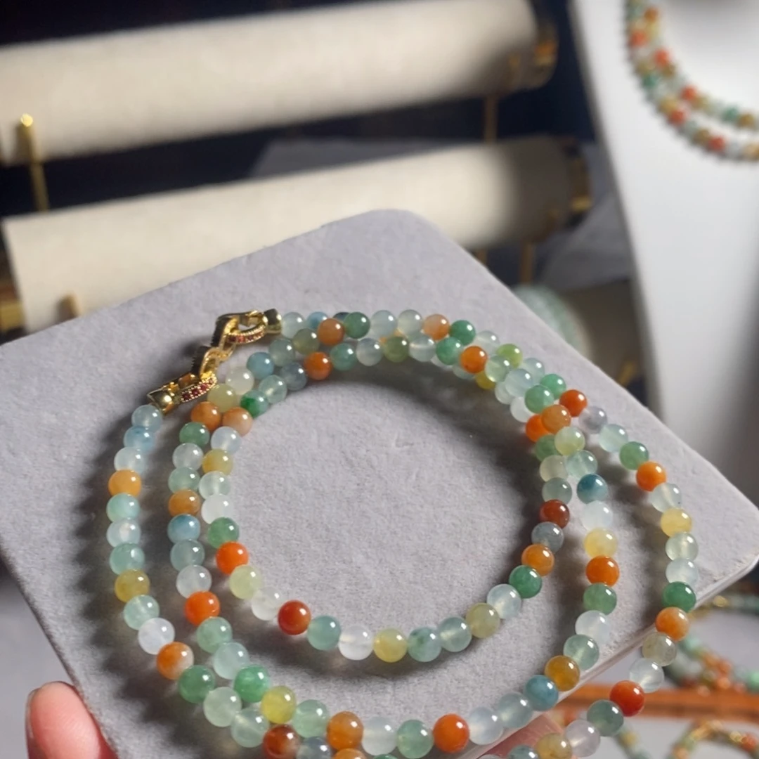 翡翠未镶嵌手链5 缅甸翡翠A货卡4.6