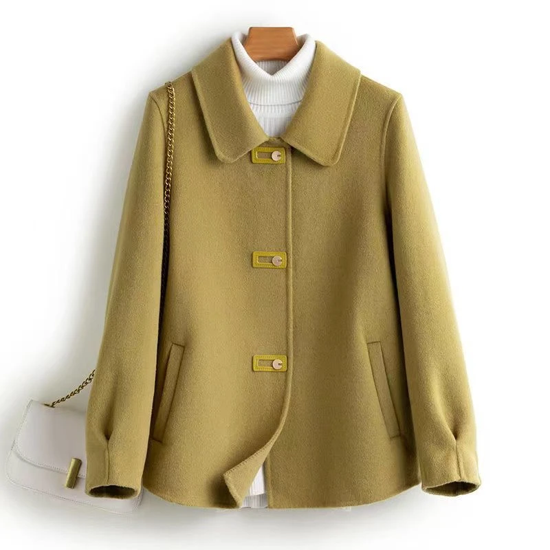 秋冬双面绒羊毛呢短款外套2024新款妈妈装高档气质小众呢子大衣潮