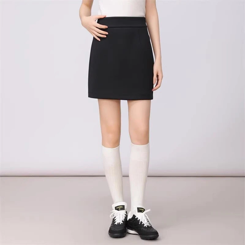 商场同款2025春季新款高腰显瘦黑色A字半身裙包臀短裙女520046