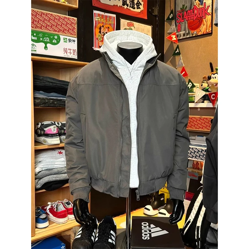 cityboy灰色潮牌男士夹克春秋款vintage立领外套美式短款潮流上衣