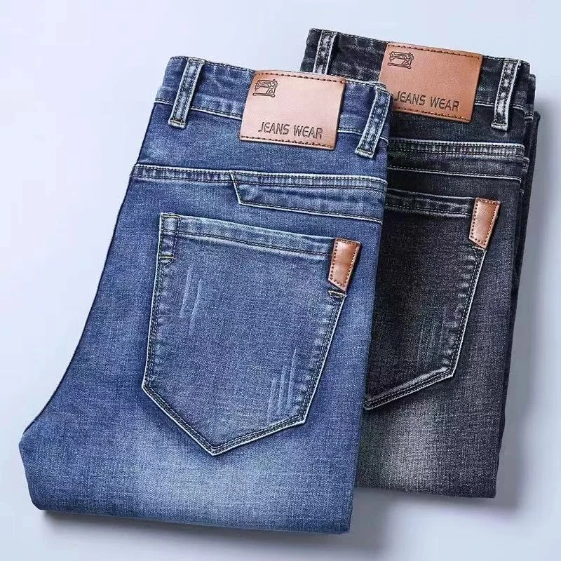 广州新塘牛仔裤男款宽松直筒弹力长裤子男装工作干活休闲百搭男裤