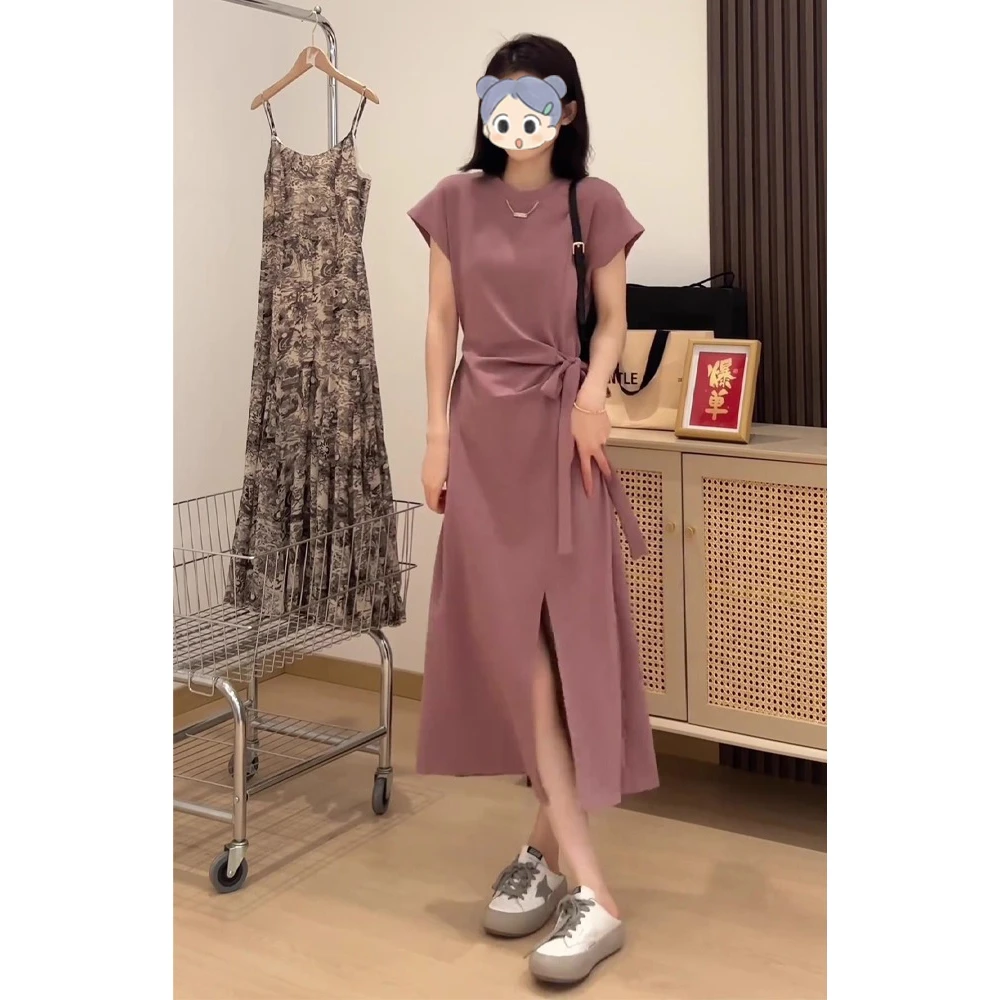 轻奢高级感连衣裙女大码胖mm夏季梨型身材宽松遮肚子藏肉显瘦裙子