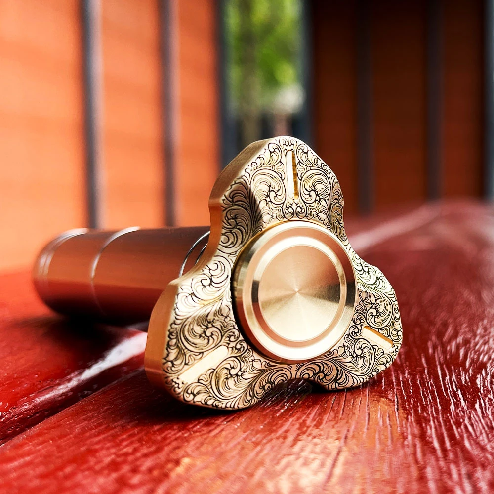 灵狐二代指尖陀螺EDC不锈钢黄铜解压玩具减压神器edc稳定手指旋转