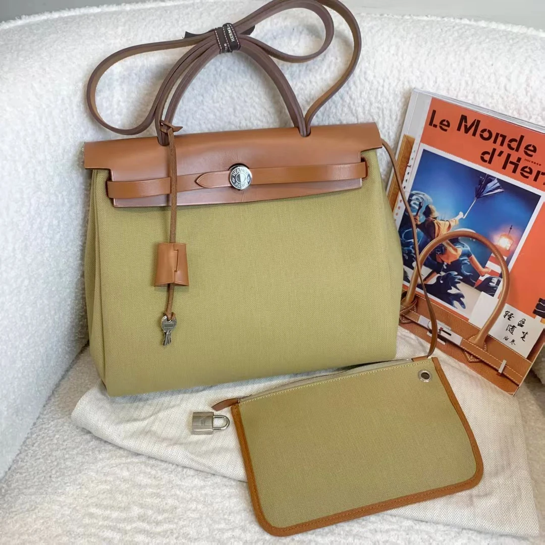 99新 Hermes/爱马仕 豆蔻色银扣herbag31/82570012/代卖服务1220