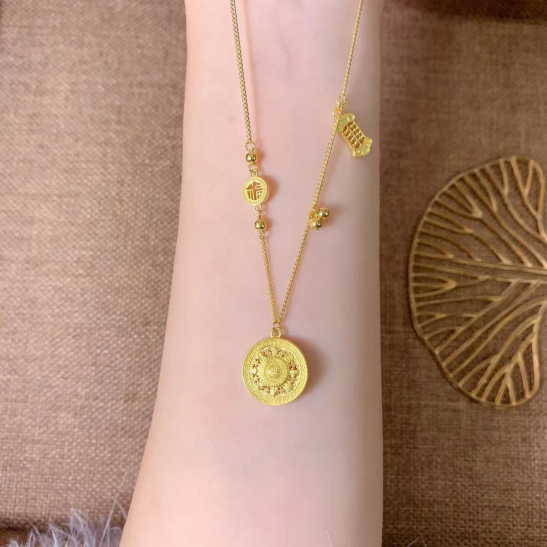 【伟新源】足金999 5G工艺   八宝罗盘套链9.94克