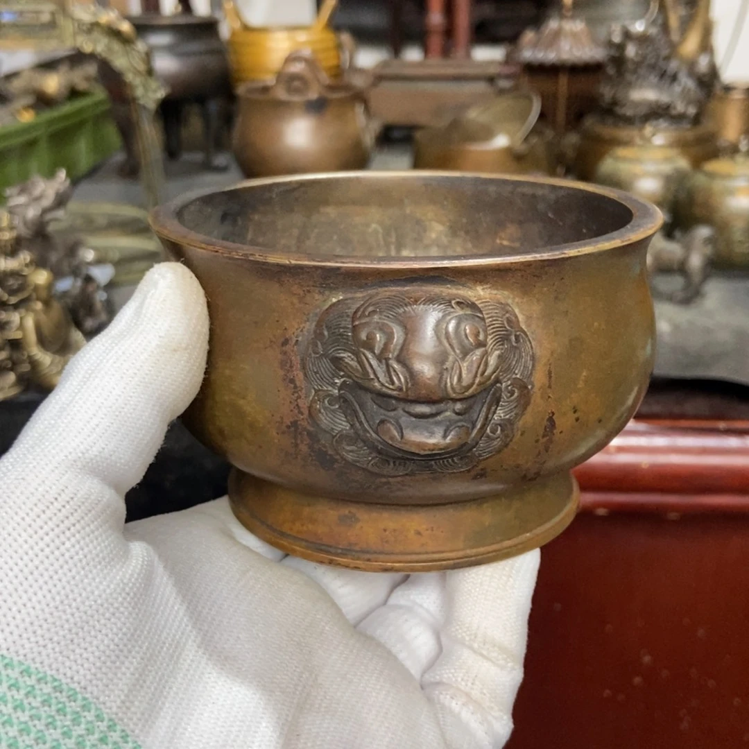 收***藏铜器工艺品摆件香炉摆件