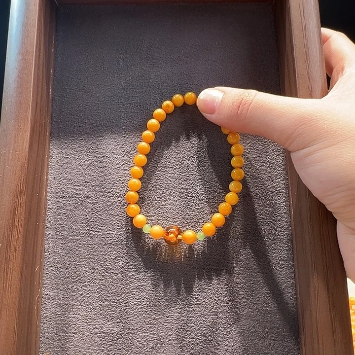 蜜蜡未镶嵌手串6.6mm蜜蜡手串