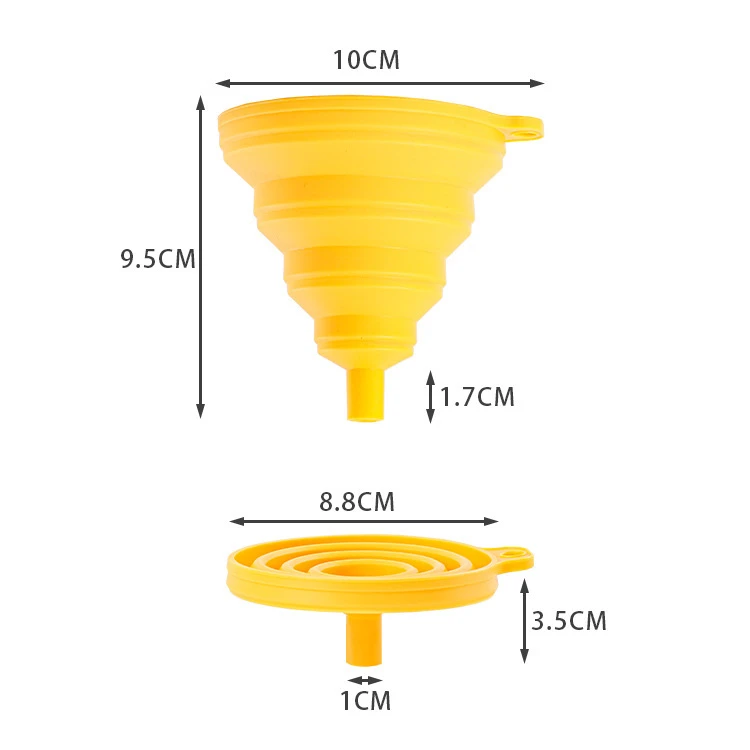 厨房小工具硅胶折叠漏斗 家用分装器防洒长颈漏斗迷你大口径漏斗