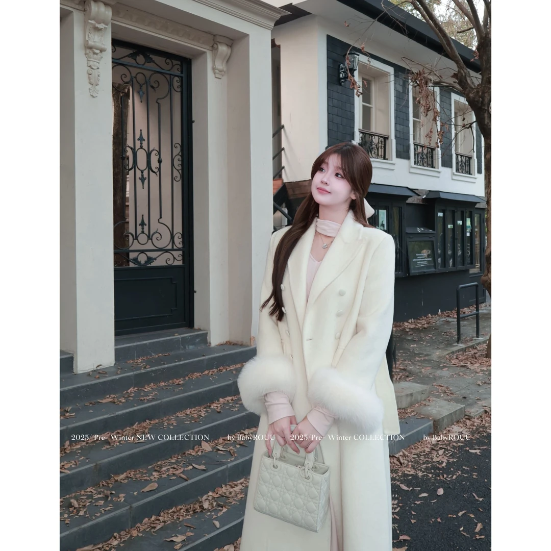 【北欧晨雾】温与柔留洋千金穿搭韩系双面呢绵羊毛大衣