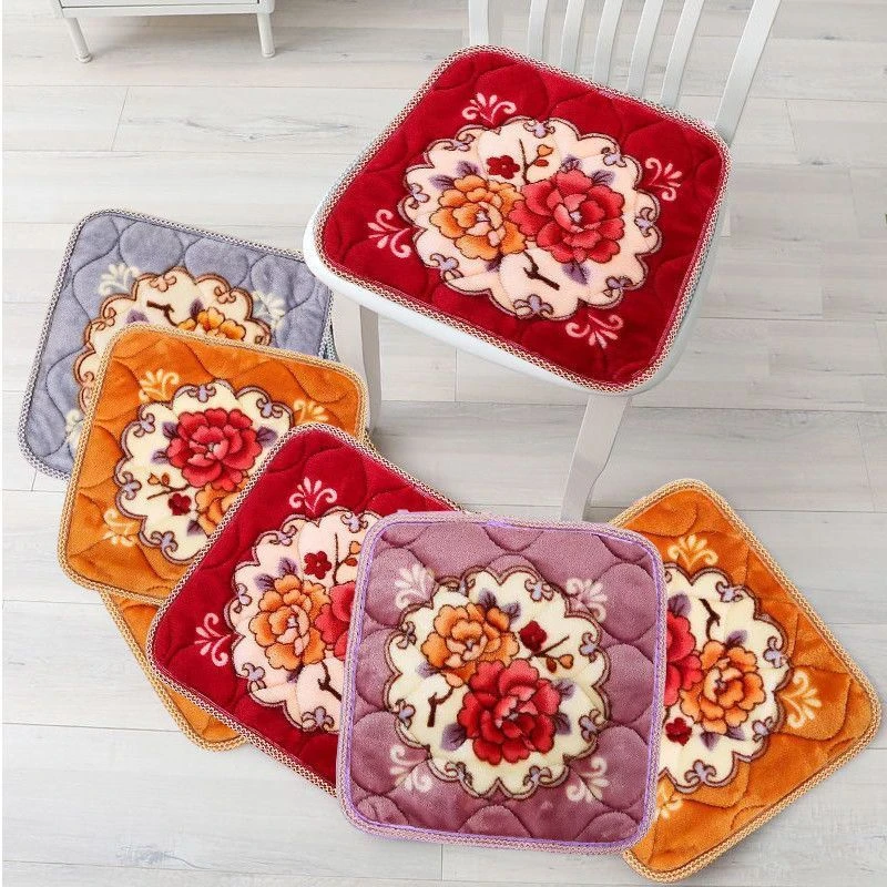 防滑毛绒坐垫椅子加厚办公室饭店餐厅椅垫学生凳子垫子屁股垫屁垫