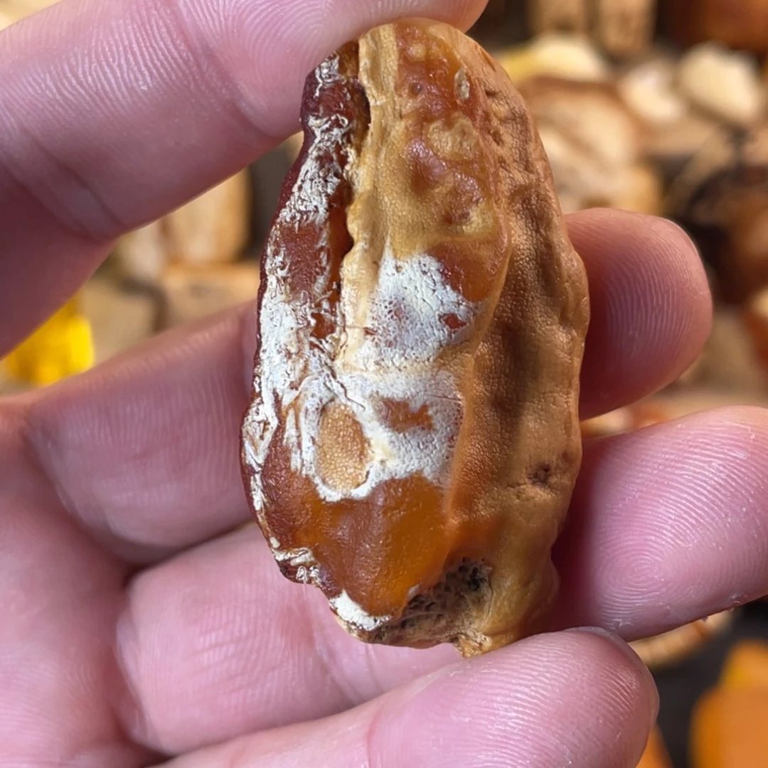 琥珀未镶嵌耳饰天然蜜蜡