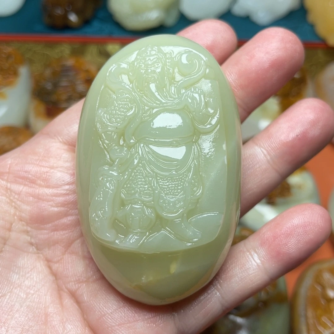 用***2石材天然方解石手把件不退换