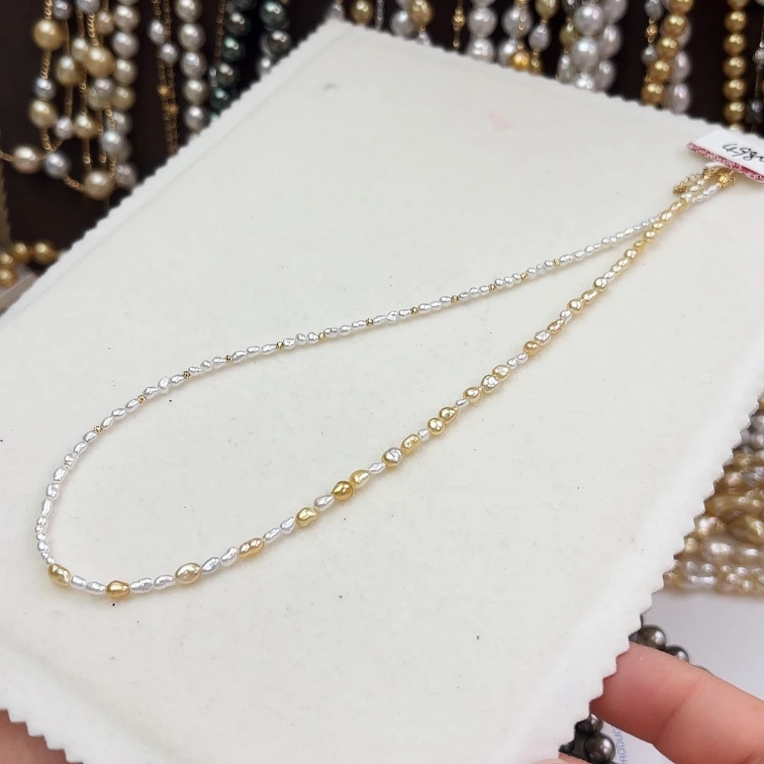 18K金镶嵌颈饰海水珍珠Keshi