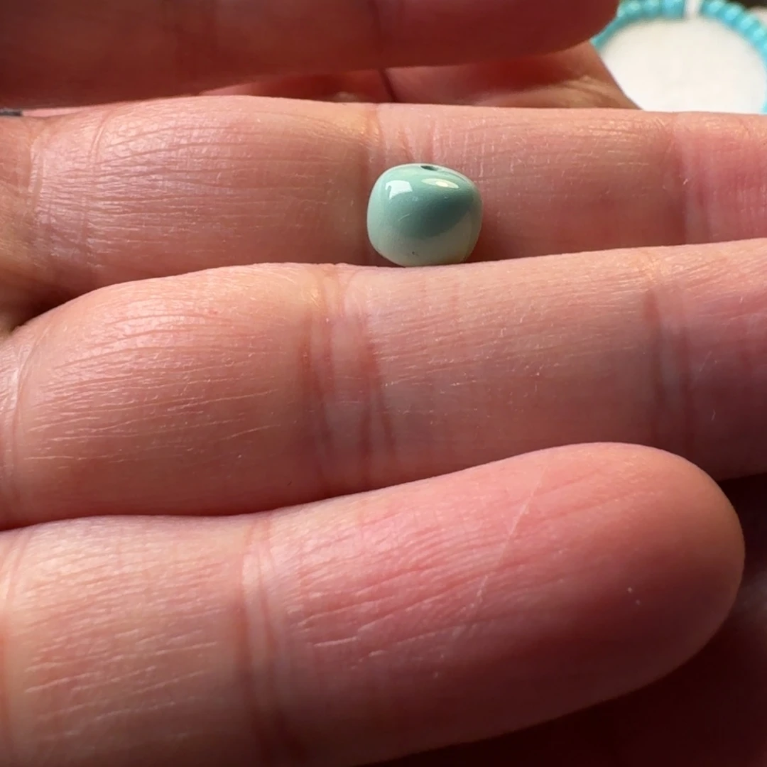 绿松石珠宝奇石未镶嵌8*7mm