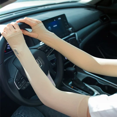 【弘远】夏季防晒冰袖男士护臂套袖冰丝手套骑行开子防紫外线袖套