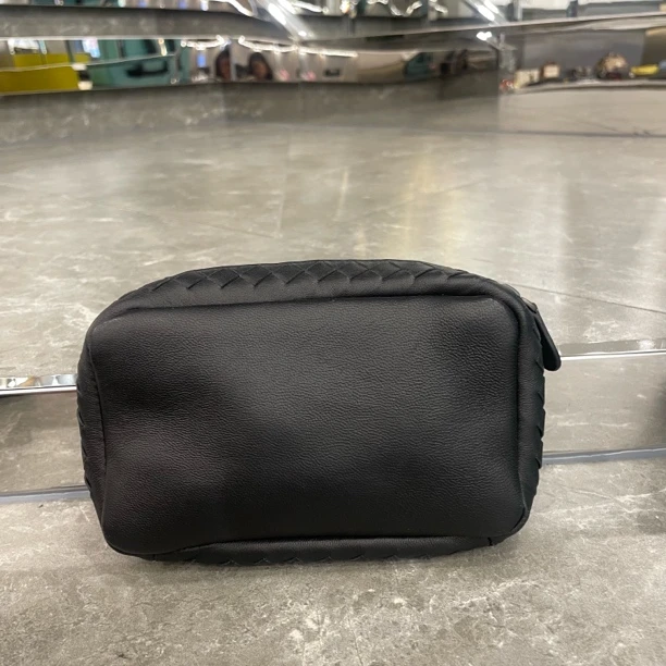 95新 BOTTEGA VENETA/葆蝶家 零钱包 黑色编织收纳袋手包806089