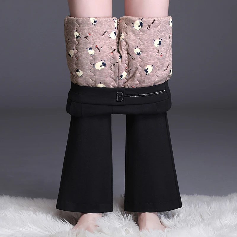 蚕丝棉裤女冬季新款加厚保暖裤气质垂感外穿修身显瘦百搭休闲裤子