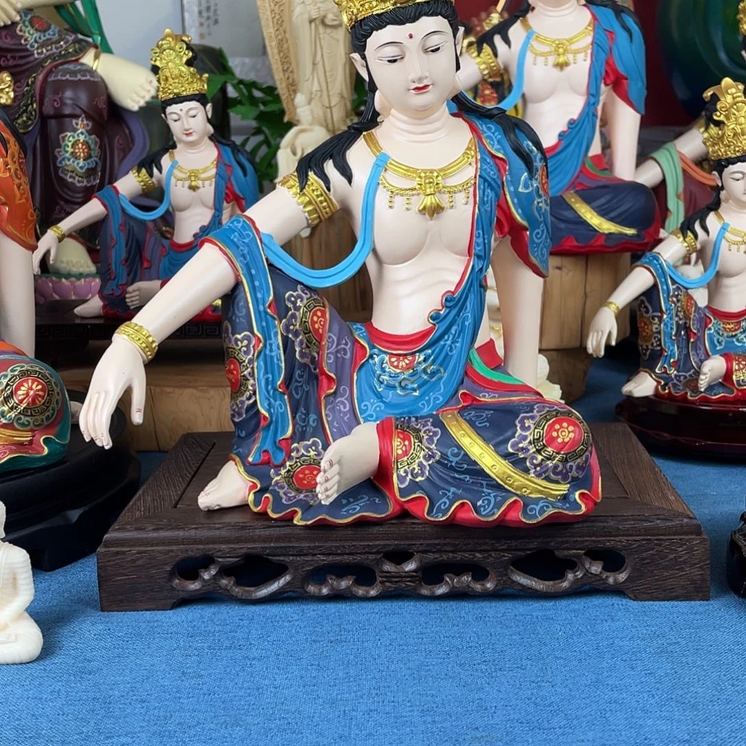 军***言石材自在观音摆件30高端