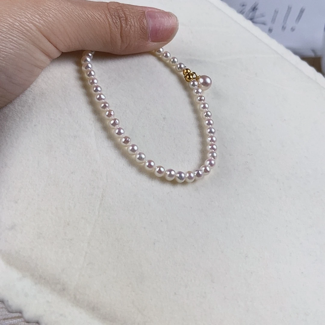 淡水珍珠手绳18K金镶嵌