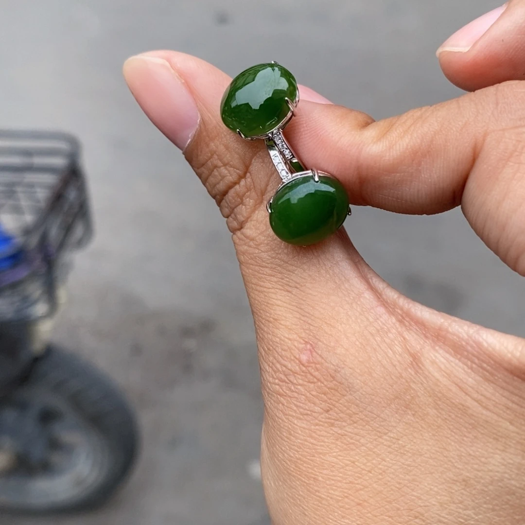 和田玉银S925镶嵌戒指多样性拍一发一