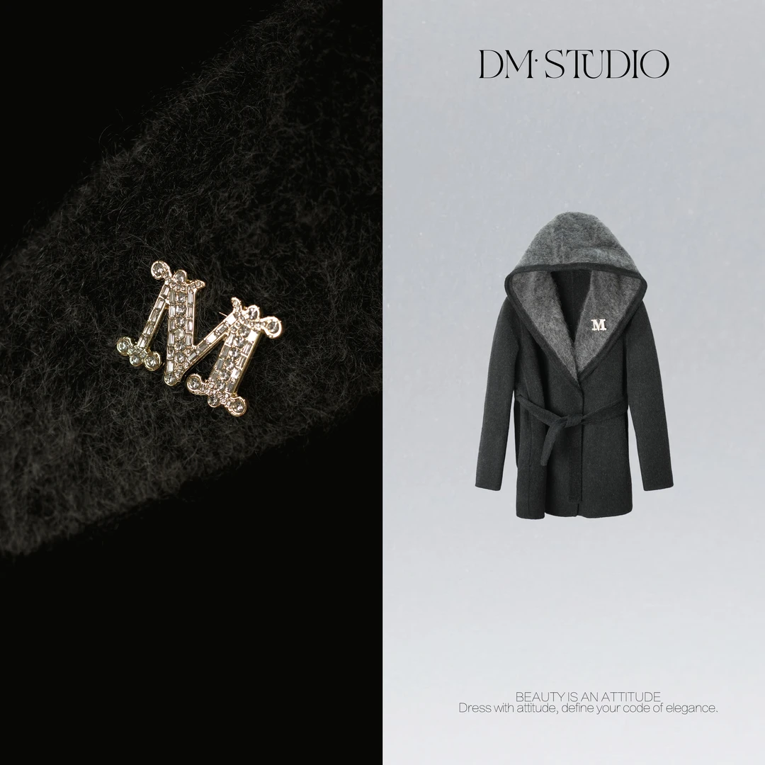 DEDM•STUDIO/秋冬气质重工羊驼毛+绵羊毛外套大衣2508WT/LL98-019