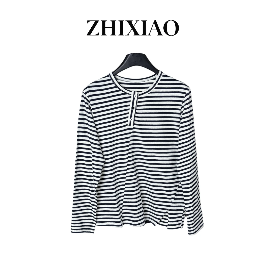 【ZHIXIAO】秋冬新款:条纹长袖上衣208
