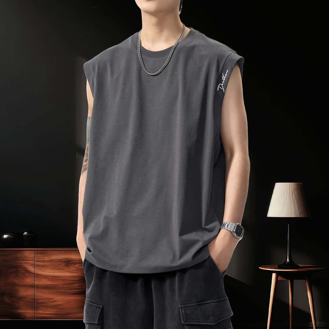 凉感透气健身运动背心男士夏季2025新款无袖坎肩T恤宽松休闲上衣