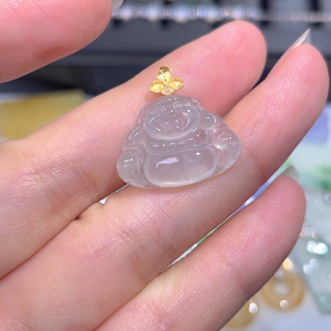 颈饰18K金镶嵌翡翠翡翠