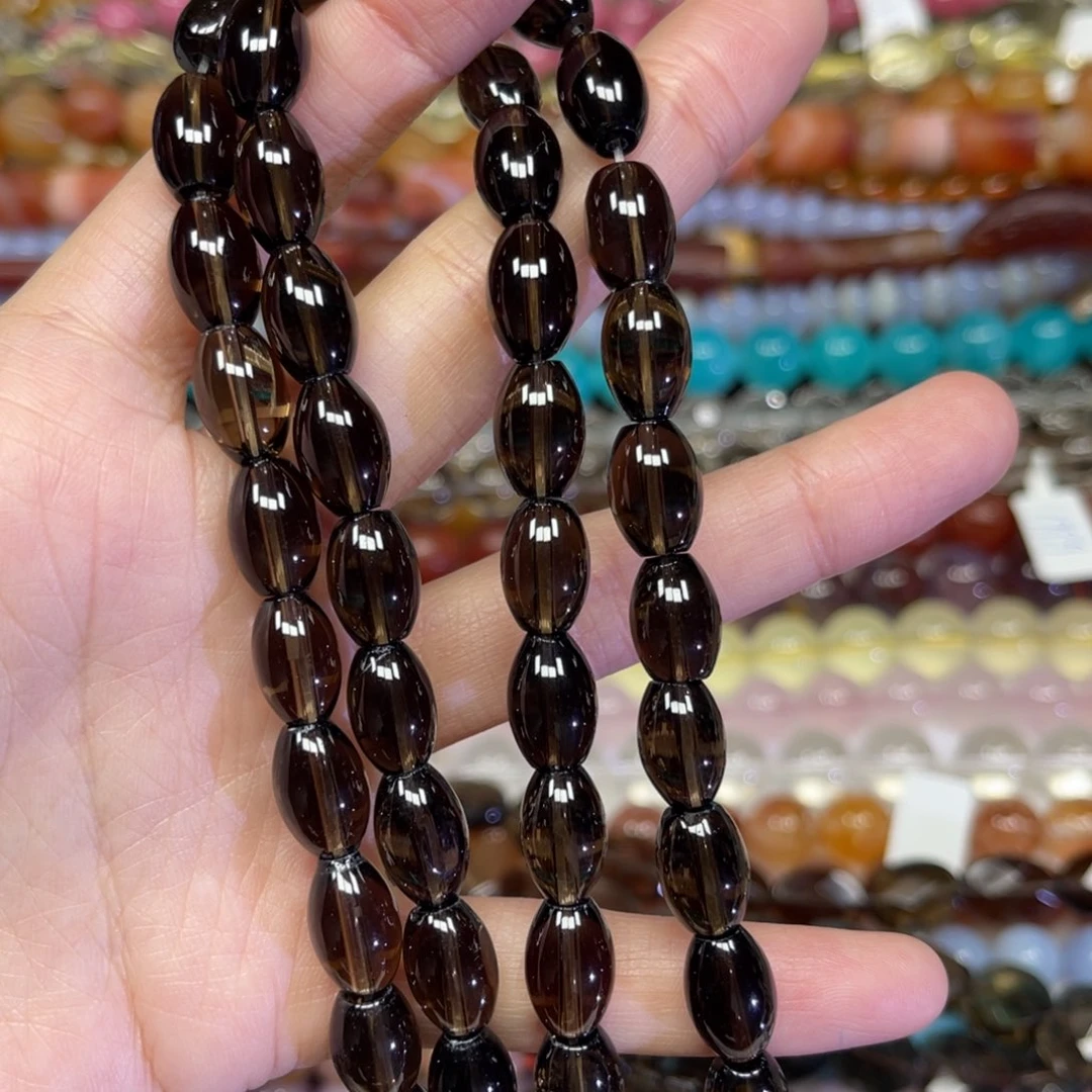 玛瑙/玉髓散珠天然茶晶卡8.3长条38厘米