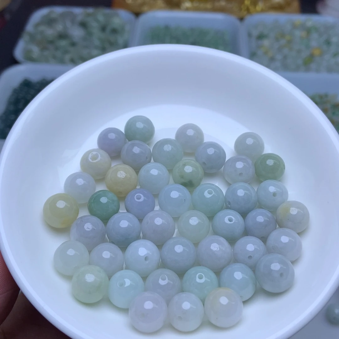 未镶嵌手链翡翠卡10冰绿白20个