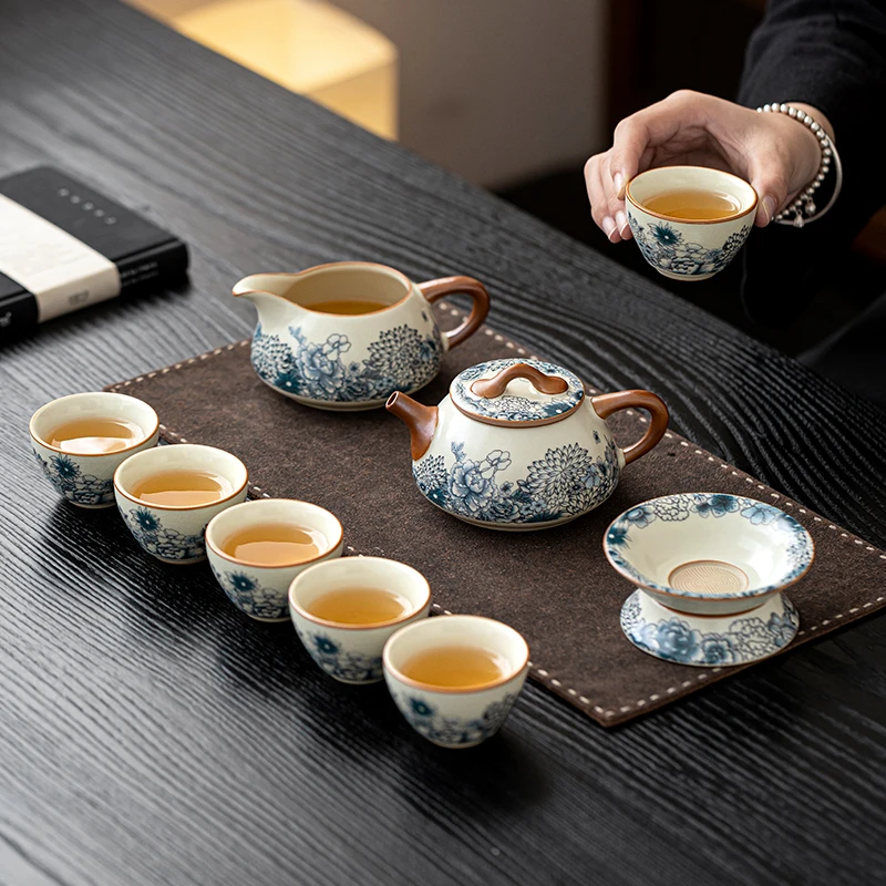 2025新款青花汝窑茶具礼品盒家用泡茶专用送父亲乔迁礼盒装伴手礼