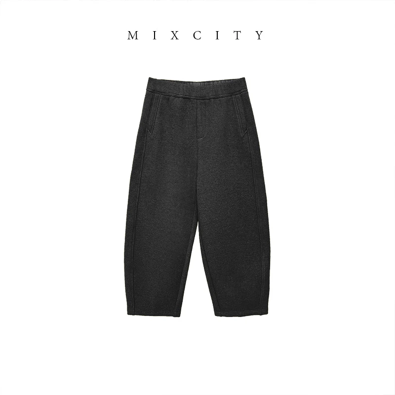 【MIXCITY亚楠家】万能裤◆天丝羊毛加厚加绒毛呢休闲裤9226