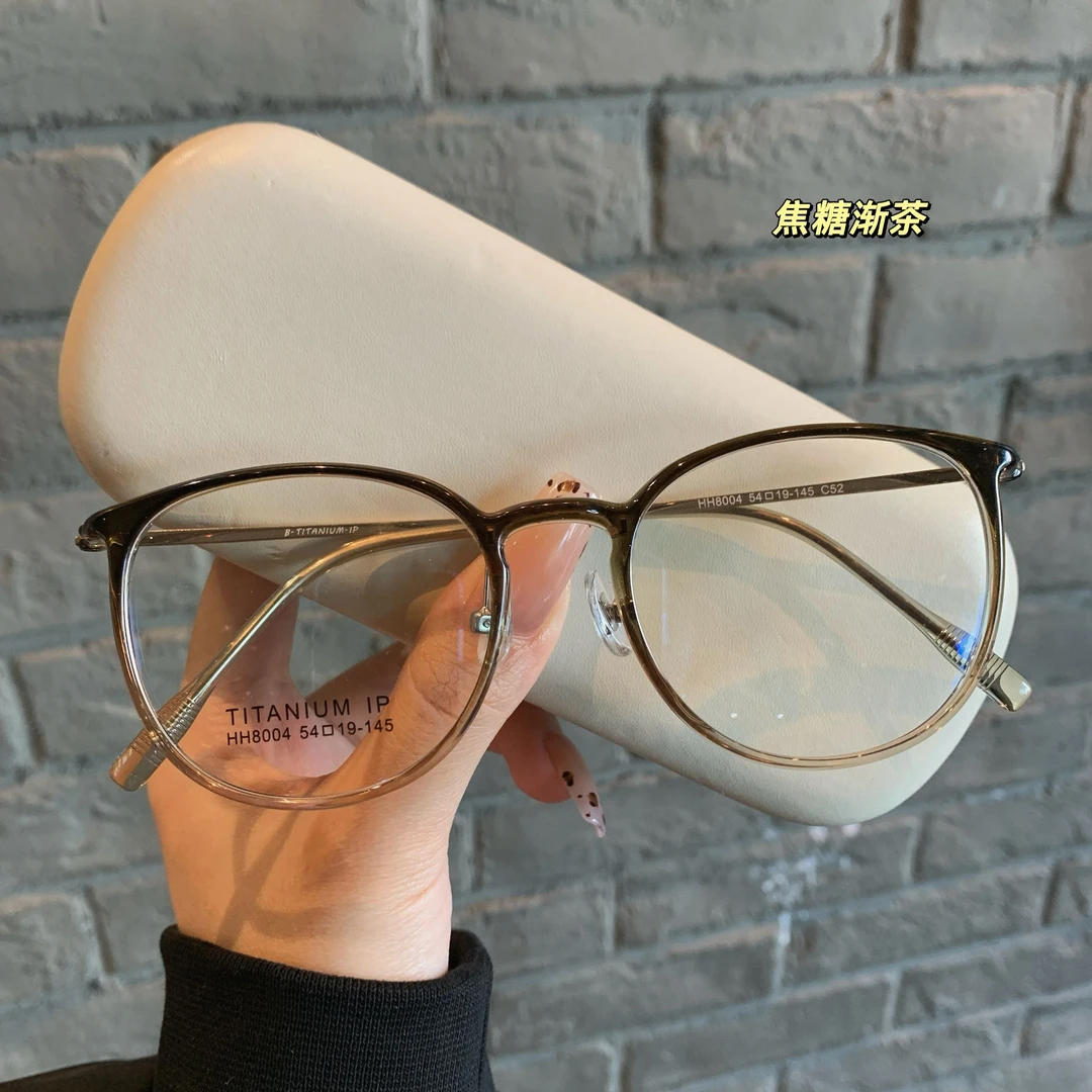 景拓新款韩版文艺复古钛架眼镜框超轻可配高度数眼镜架8004网红