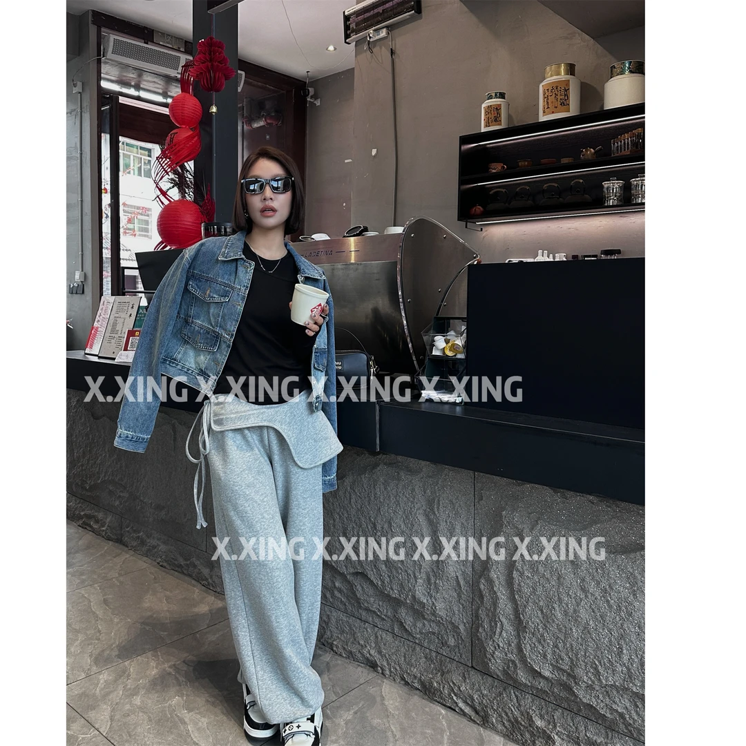 X.x.早春新款休闲牛仔外套女春秋夹克短款上衣潮C31-489789