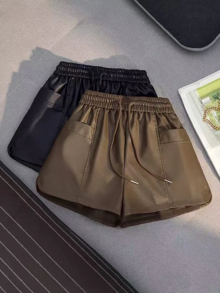 1223美拉德穿搭高腰百搭抽绳短裤