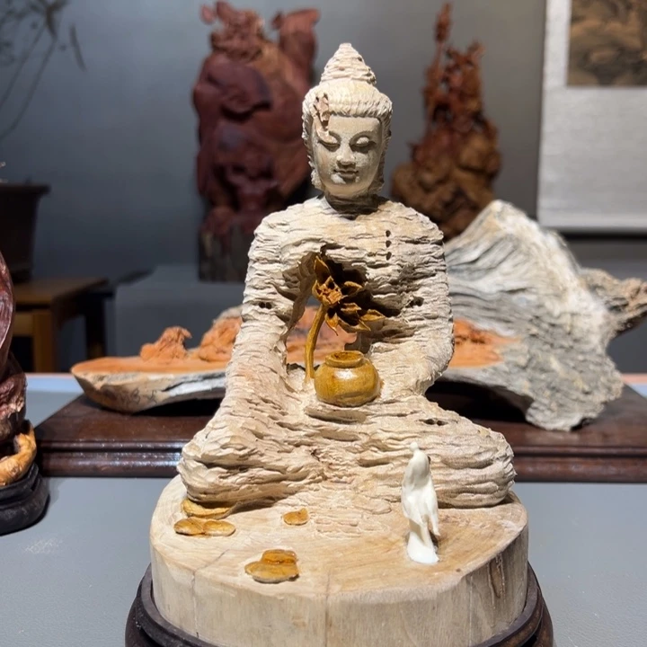 阿***曹金丝楠残佛摆件香炉作品