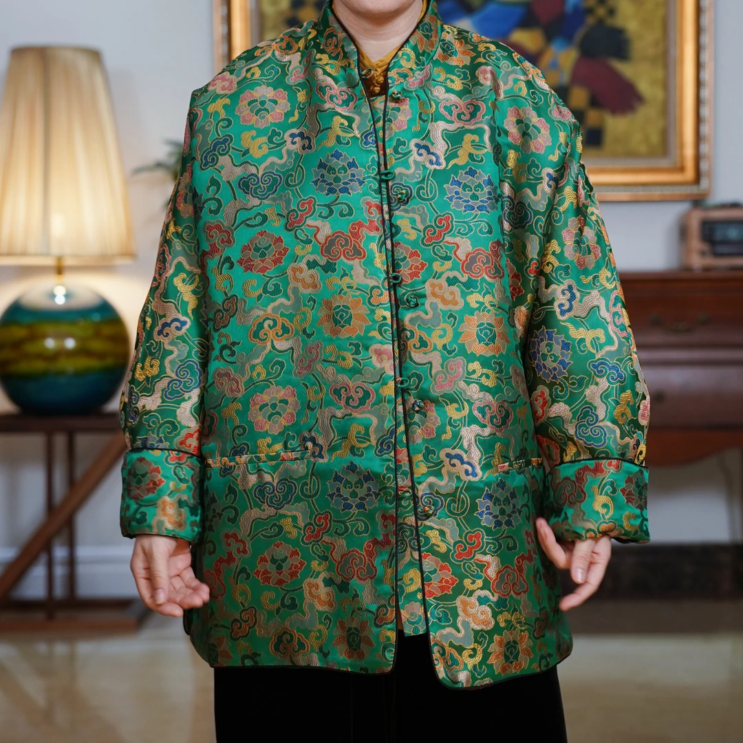 『彩云』复古中式国立领新中式宋锦宽松气质夹棉外套SCS-W4T6323