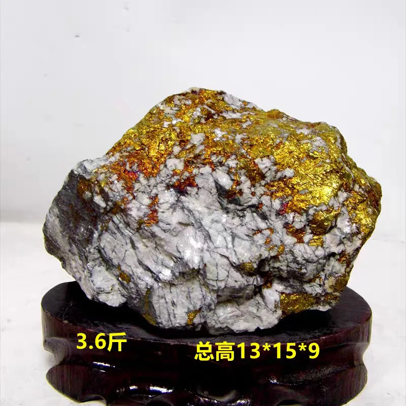 精品金黄色金矿石原石摆件家居摆件奇石观赏石摆件