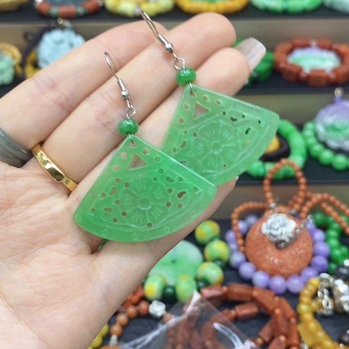 翡翠未镶嵌耳饰耳坠27