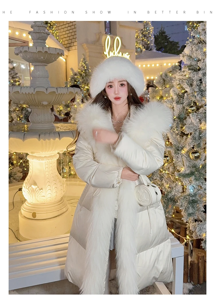冰冰来了 【JJ草莓牛奶】轻奢少女超长貉子毛羽绒外套26494/26459