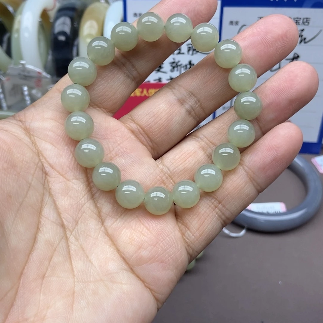 和田玉手串未镶嵌秋*