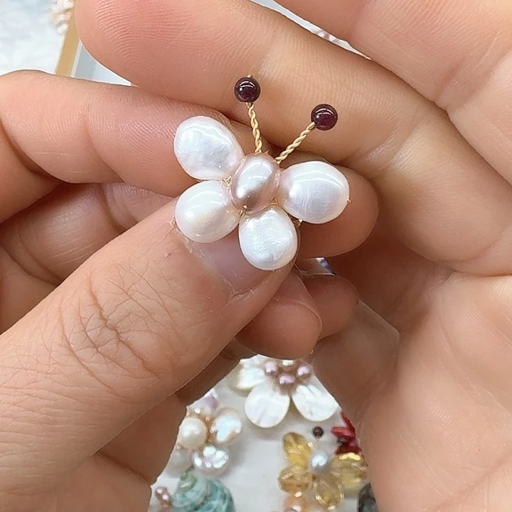 淡水珍珠胸饰银S925镶嵌